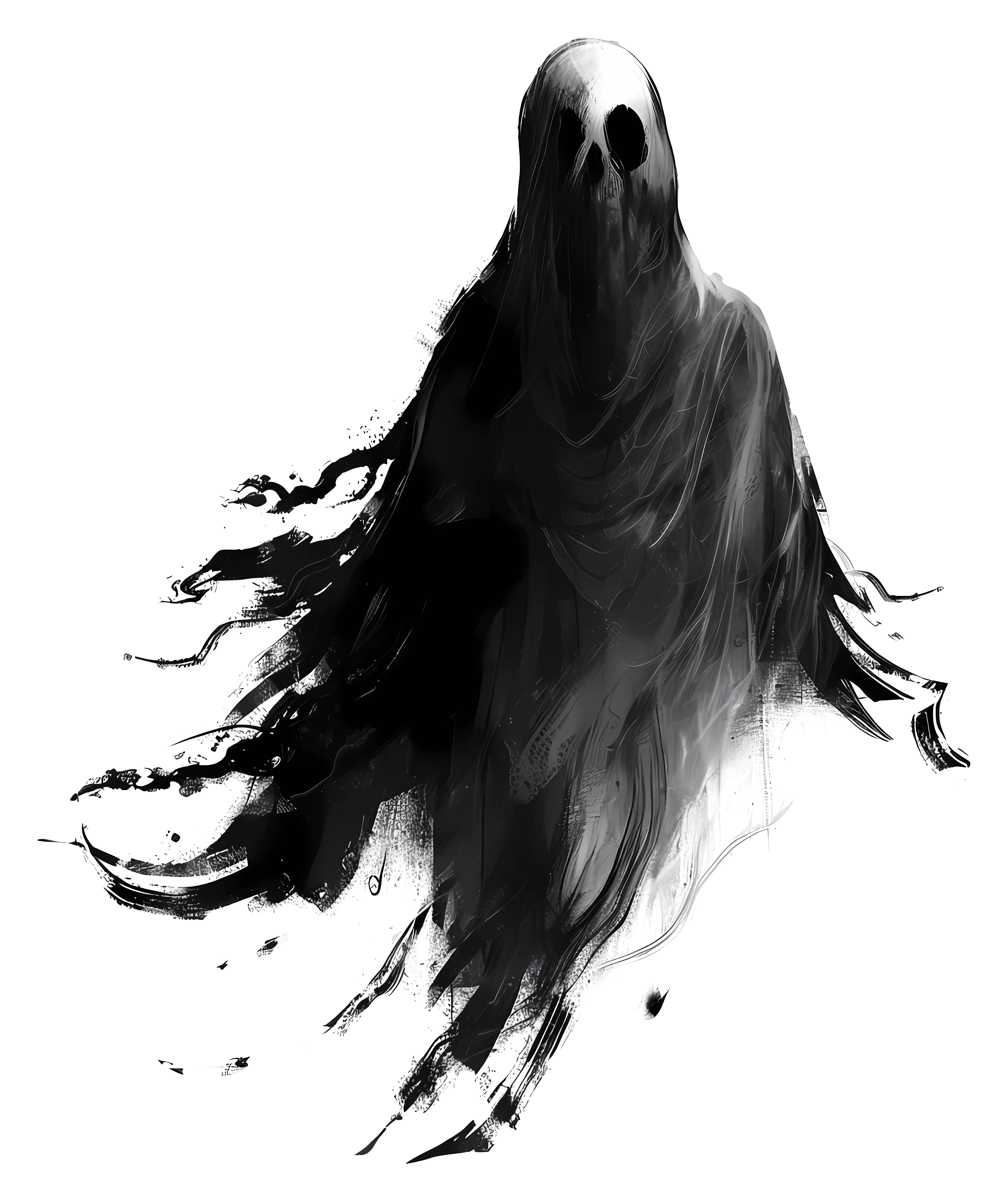 Haunting Ghost with a Dark Aura Illustration