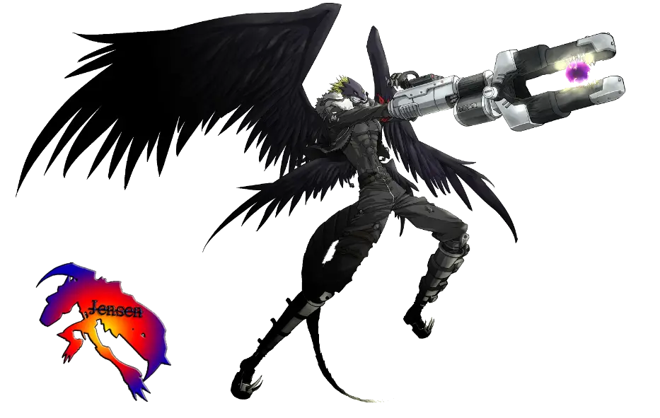 Winged Character with Gun