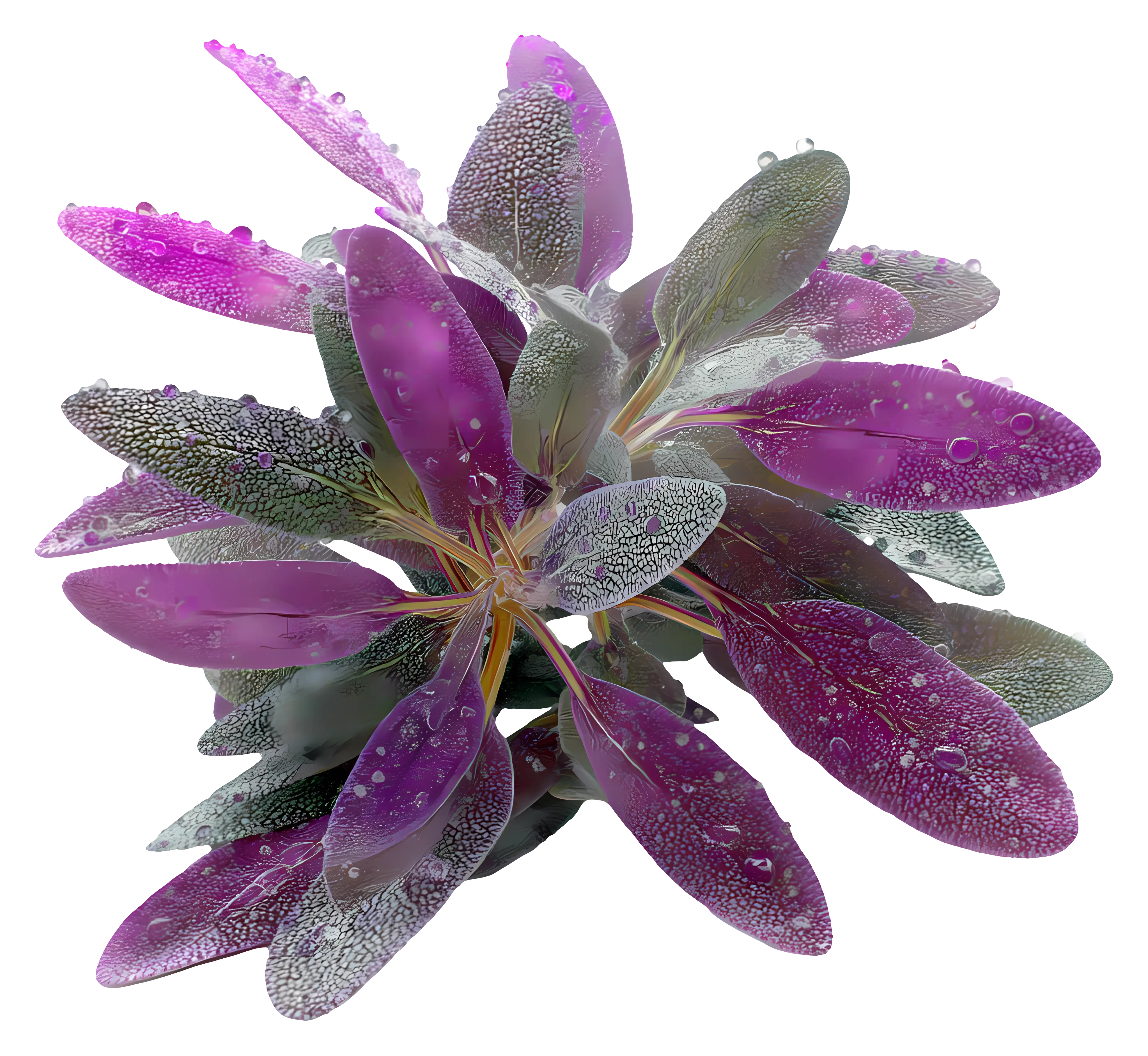 Purple Plant with Water Droplets