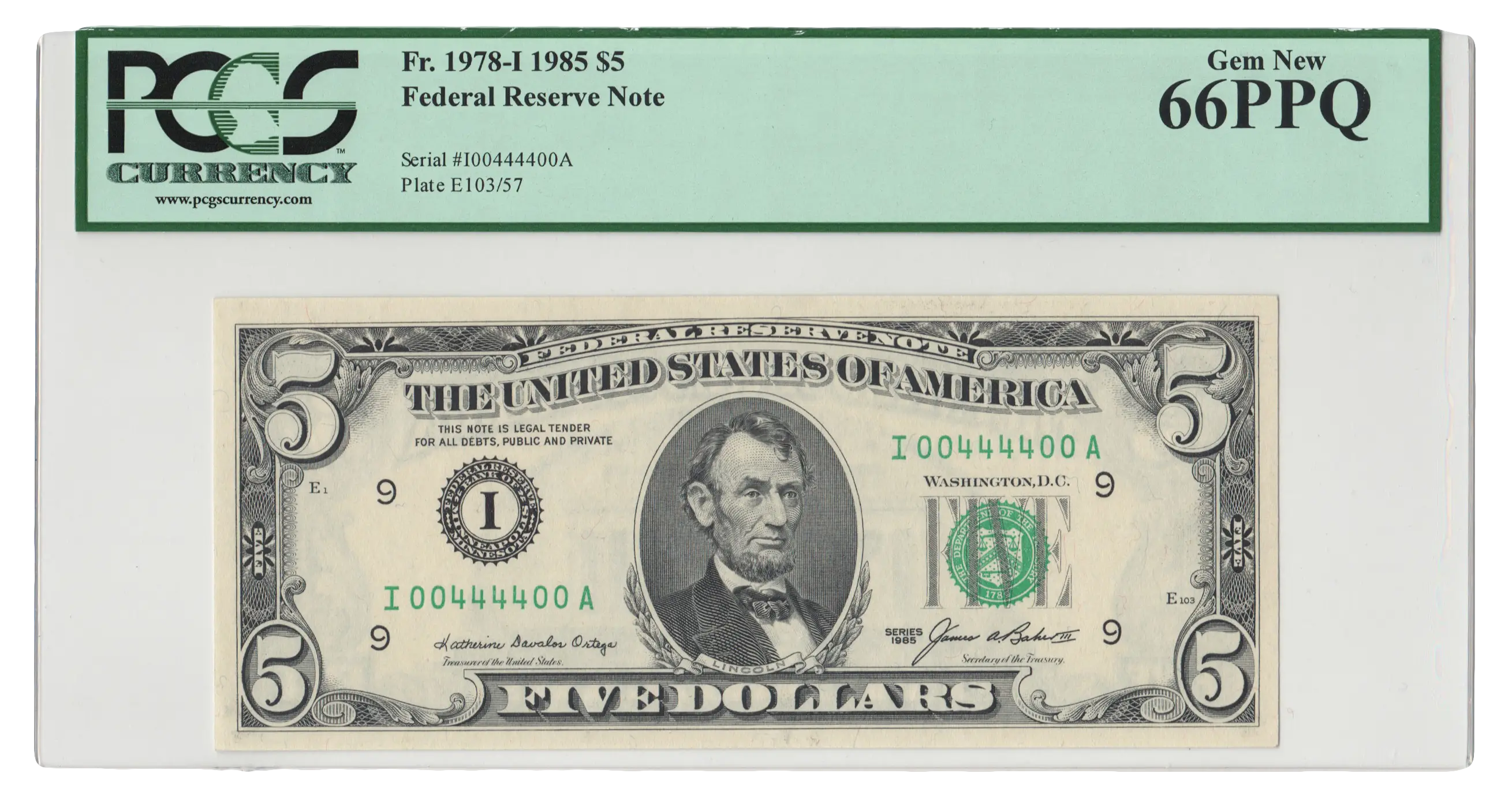 United States Five-dollar Bill Display