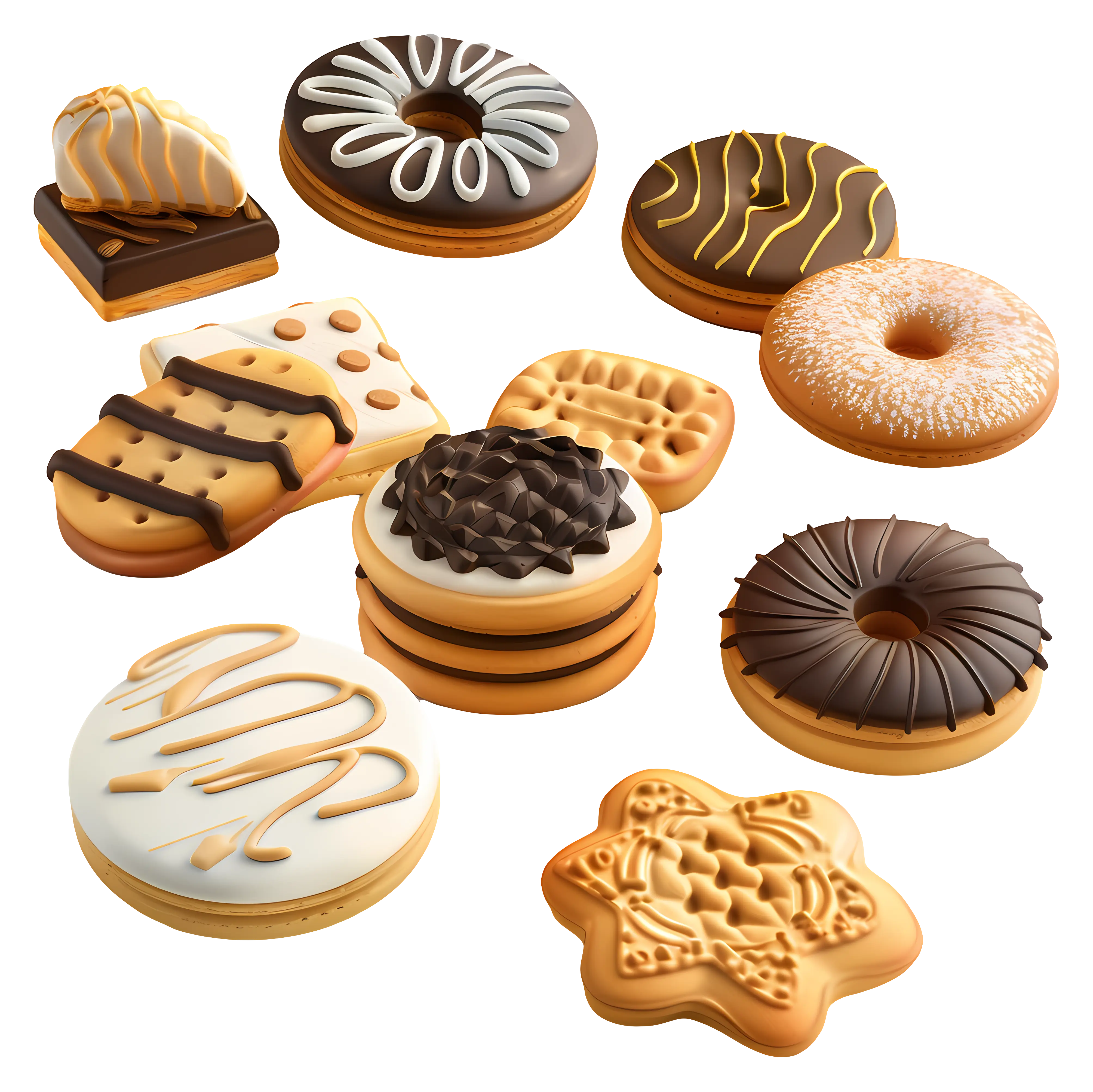 Assorted Cookies with Chocolate and Icing