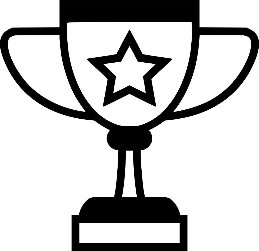 Black Trophy Icon with Star Emblem