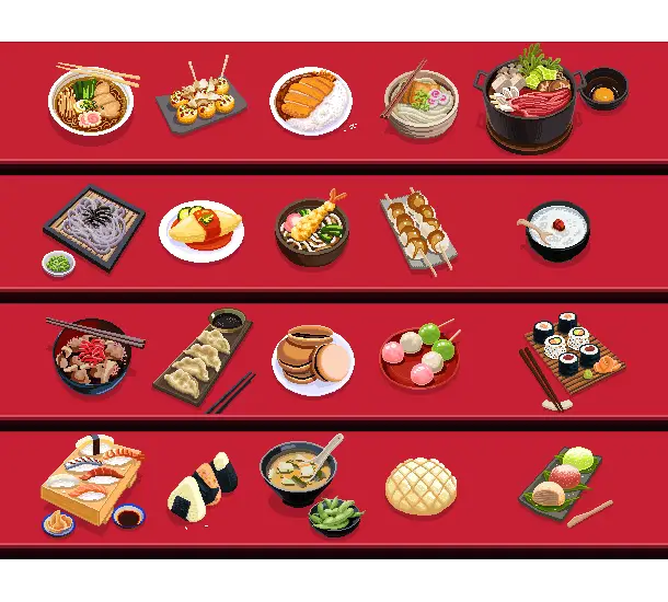 Variety of Japanese Food