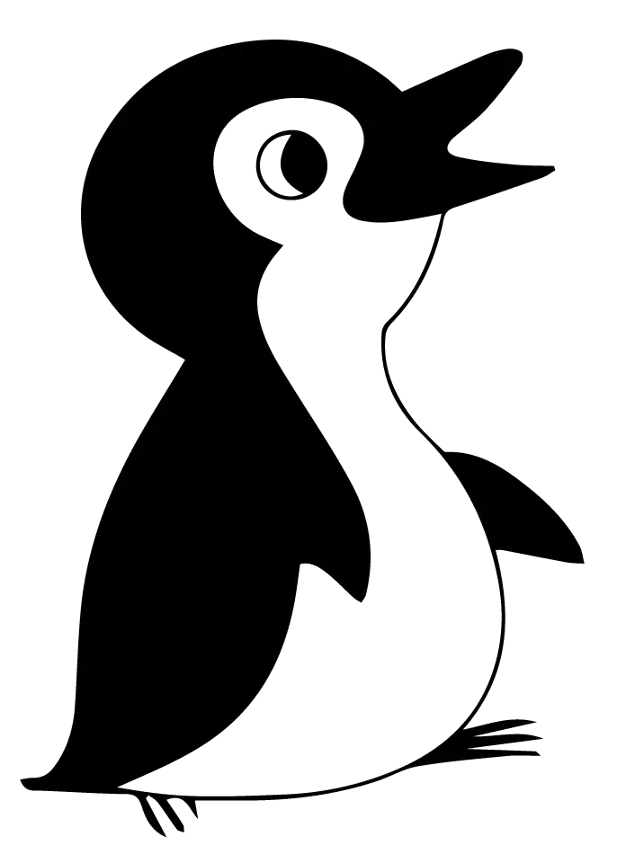 Monochrome Penguin Illustration