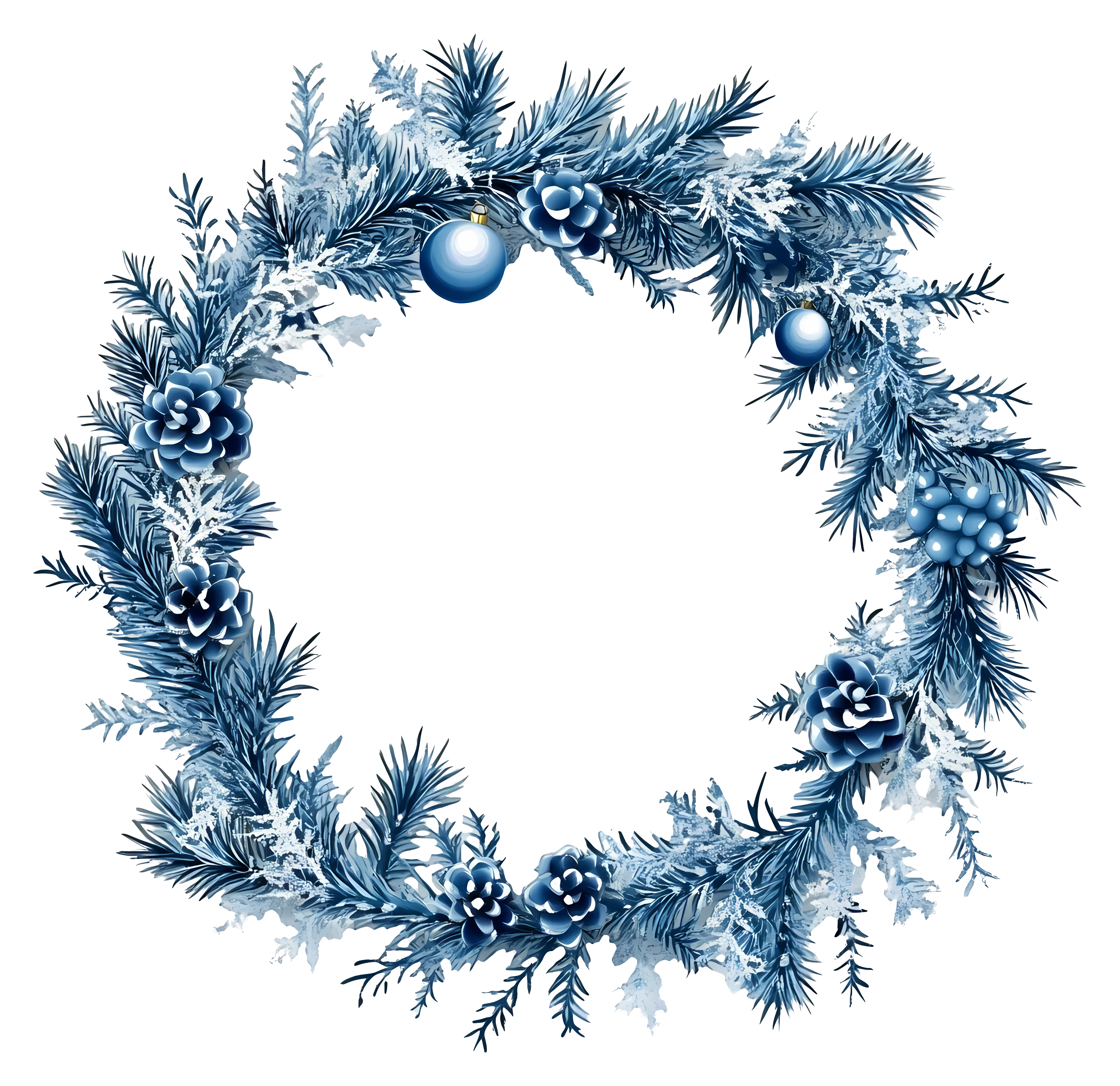 Winter Blue Wreath Decoration