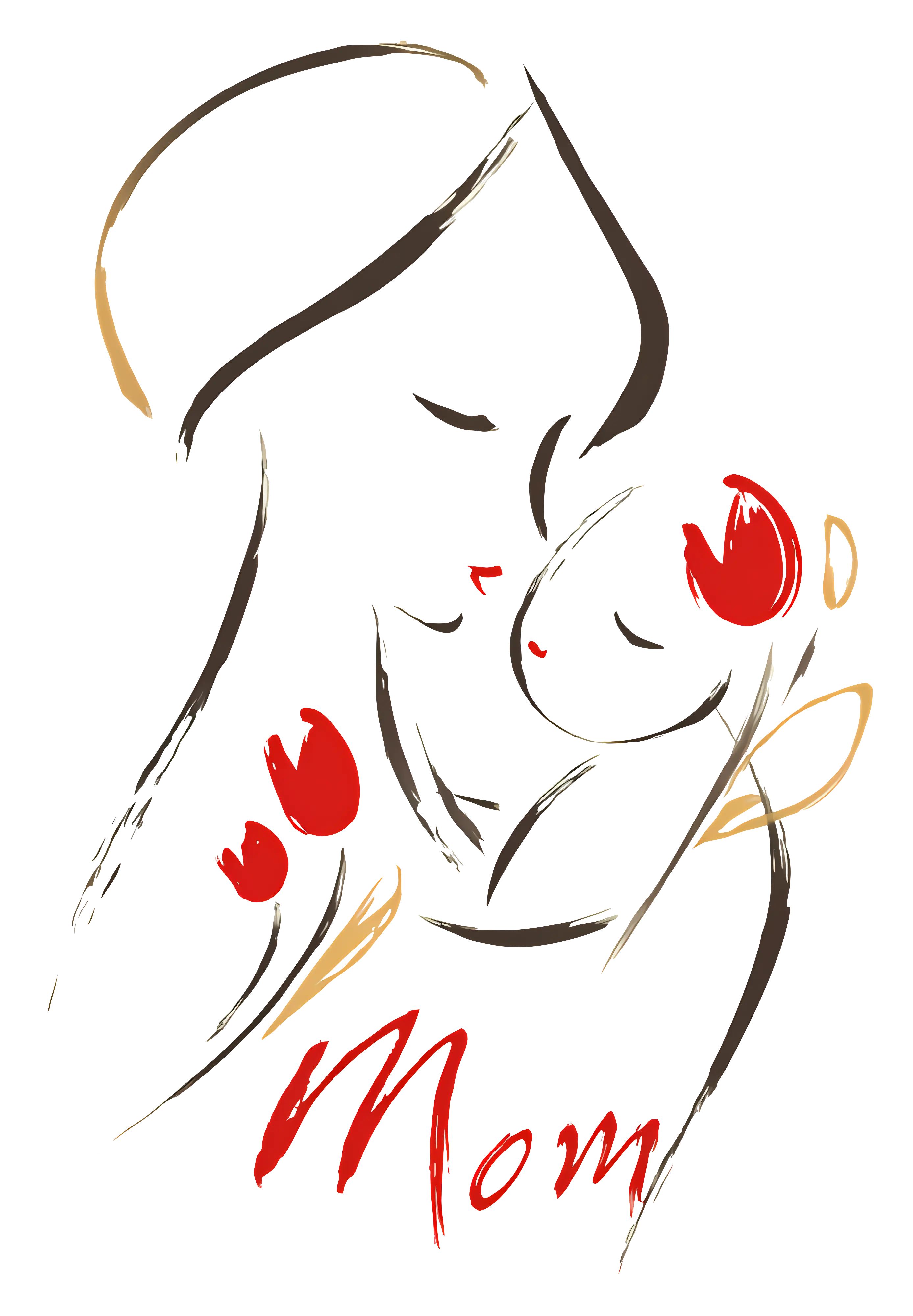 Heartwarming Mother and Child Illustration
