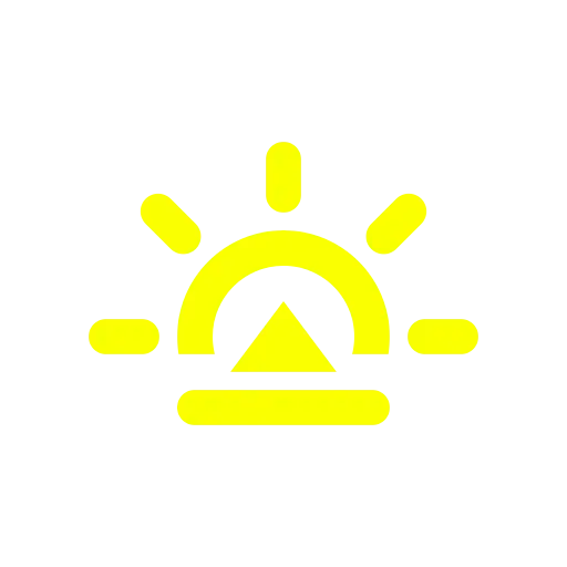 Yellow Sunrise Icon Symbolizing Dawn