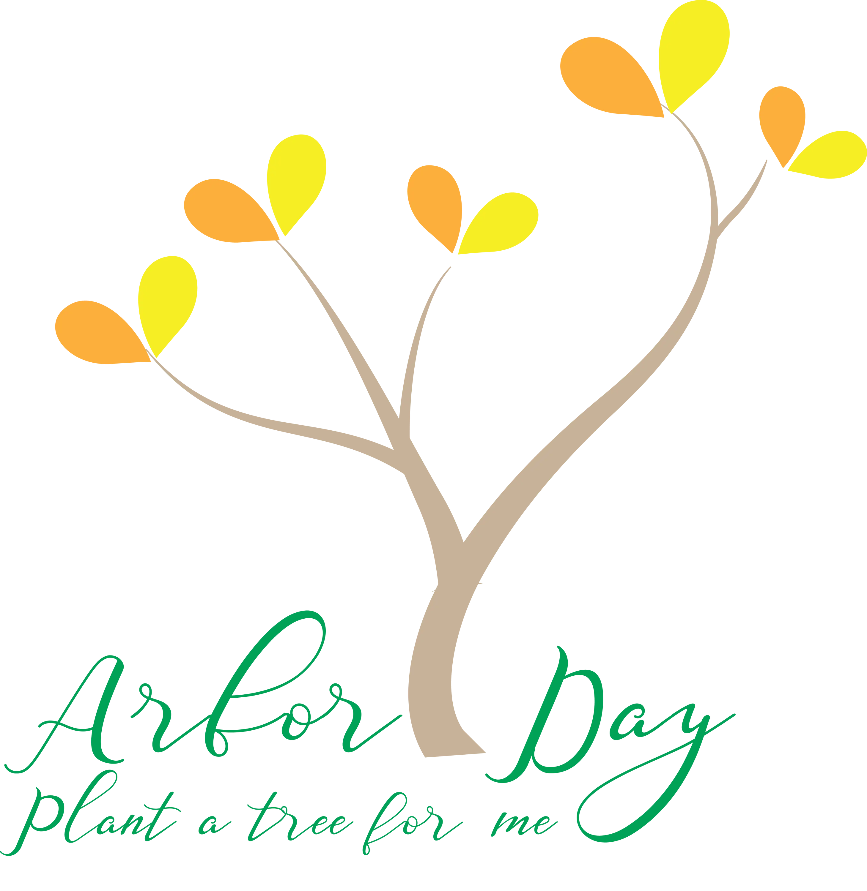 Arbor Day Logo with Tree Symbol