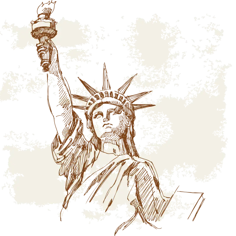 Statue of Liberty in Artistic Sketch