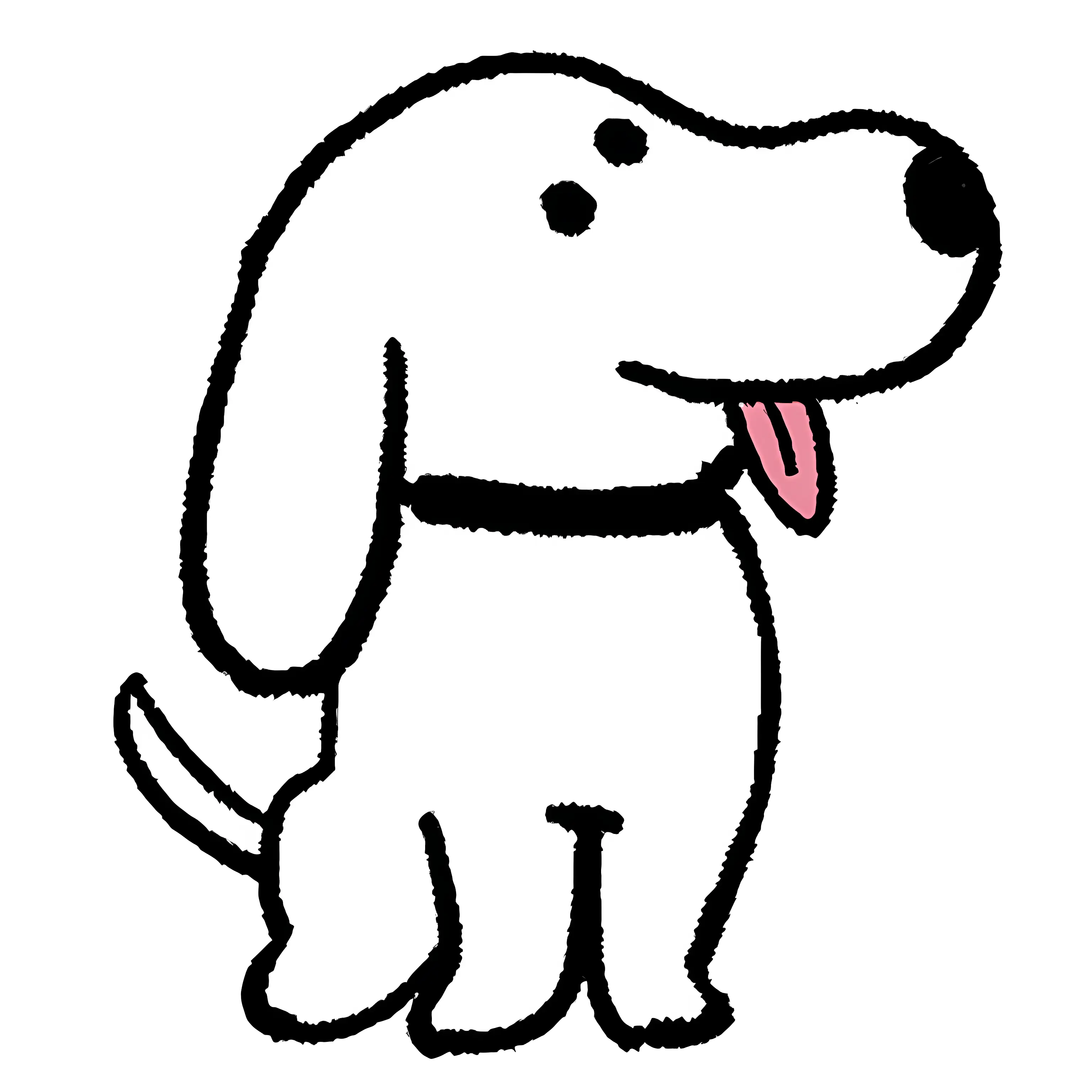 Happy White Dog Cartoon Illustration