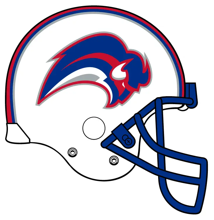 Blue and White Football Helmet for Safety