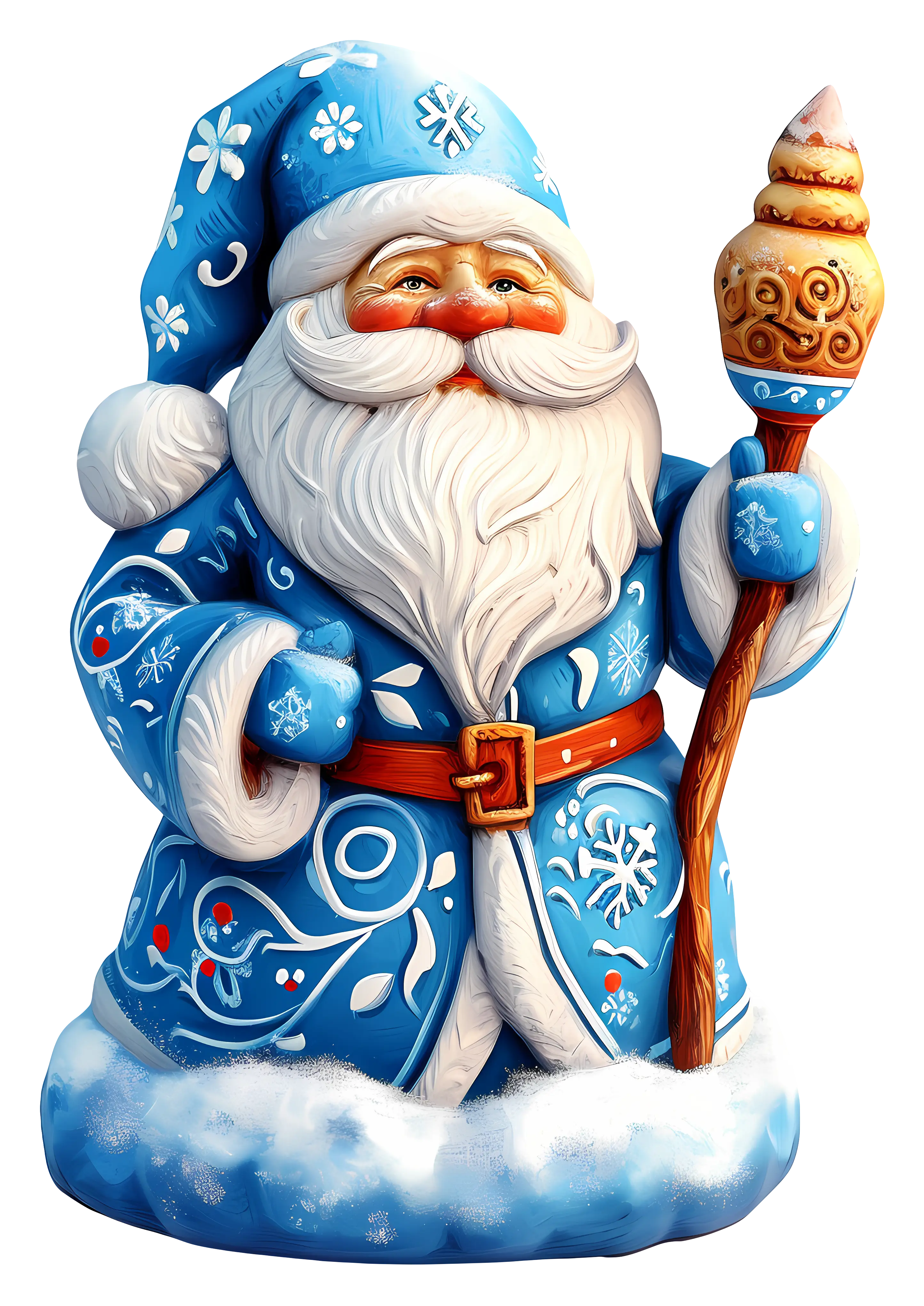 Santa Claus in Blue Outfit