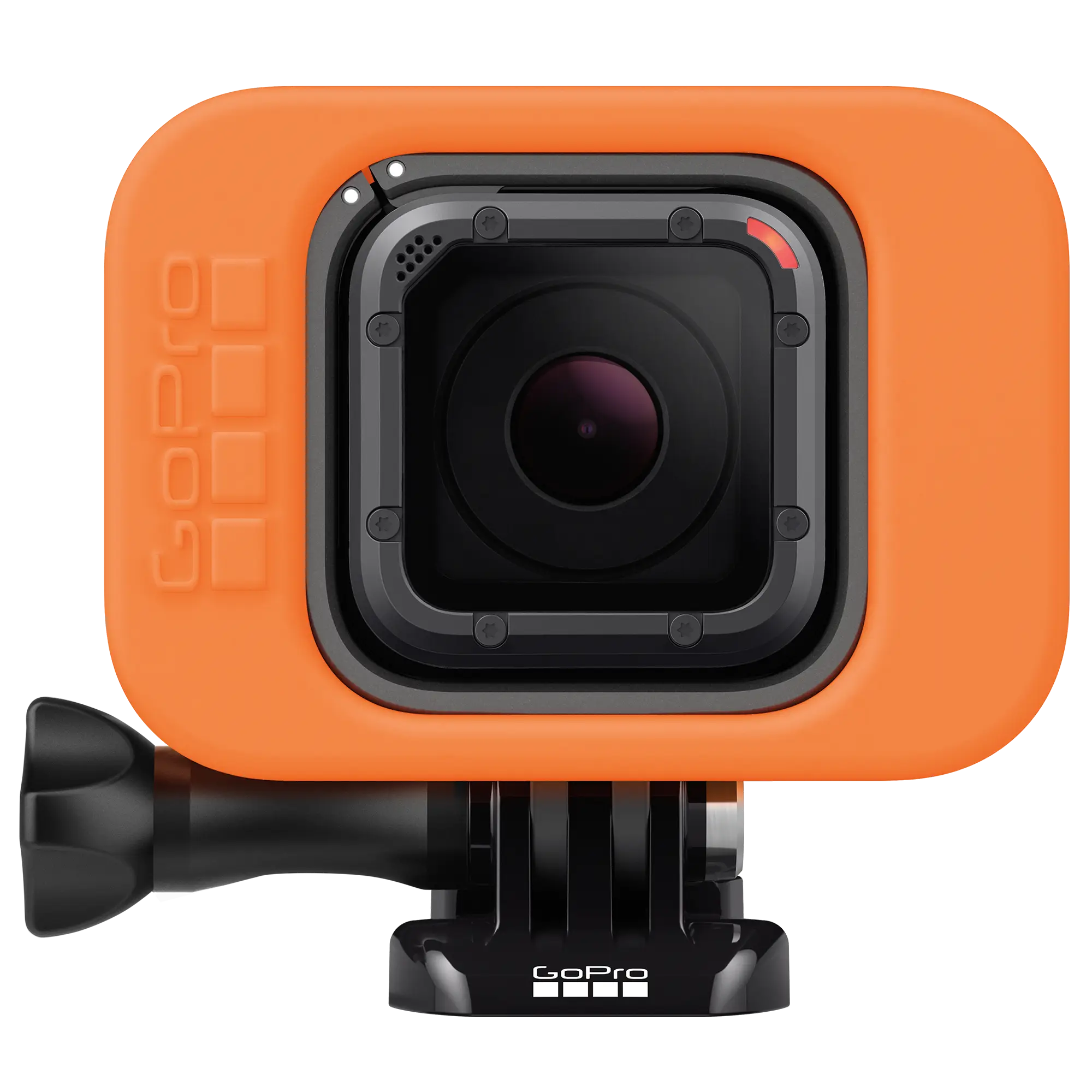 Action Camera with Orange Protective Case