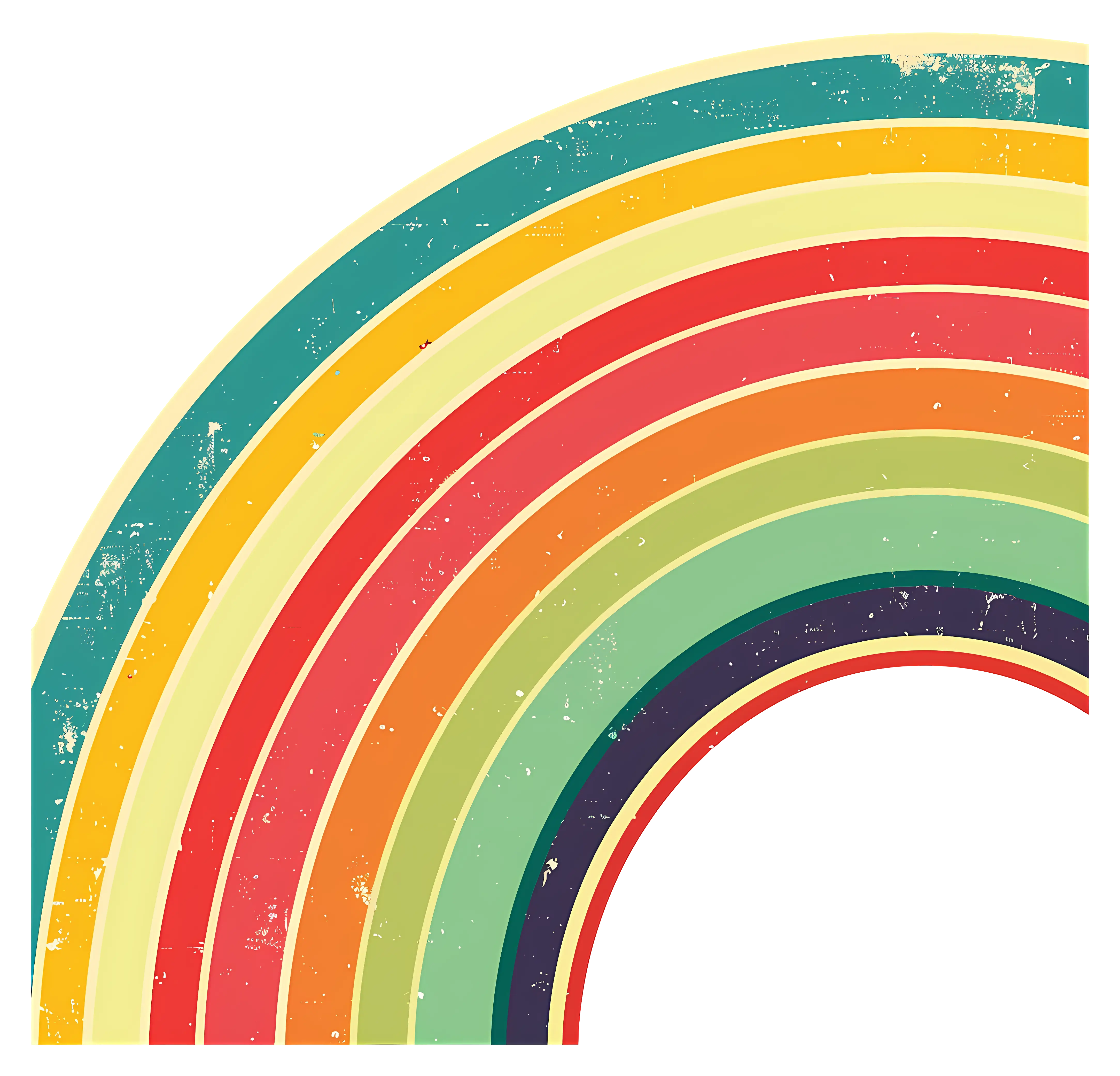 Vintage Rainbow Illustration with Retro Colors