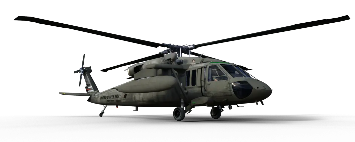 Military Helicopter with Rotors