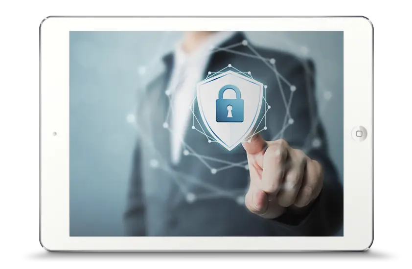 Tablet Displaying Security Icon