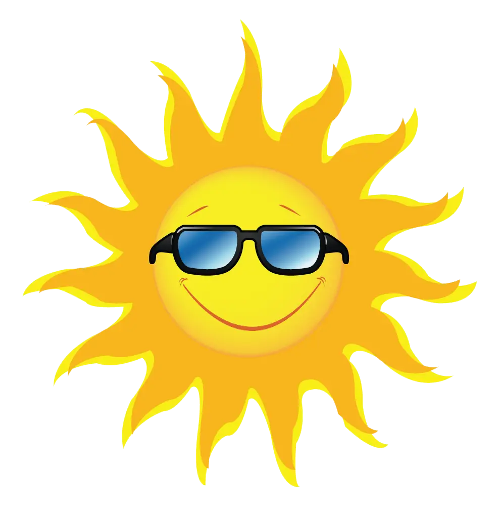 Sunny Cartoon Character with Sunglasses