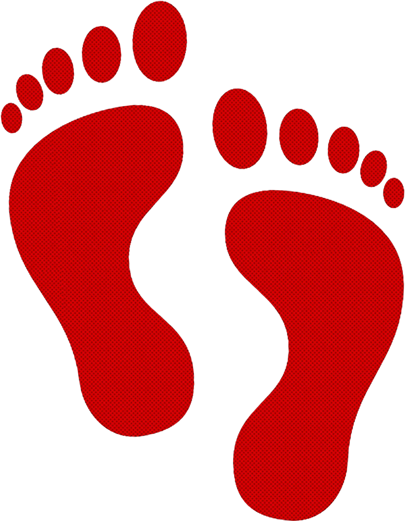 Red Feet Footprint Symbol Design