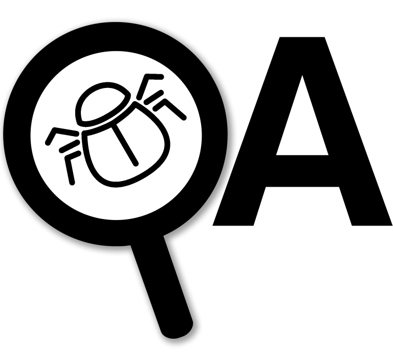 QA bug icon with magnifying glass