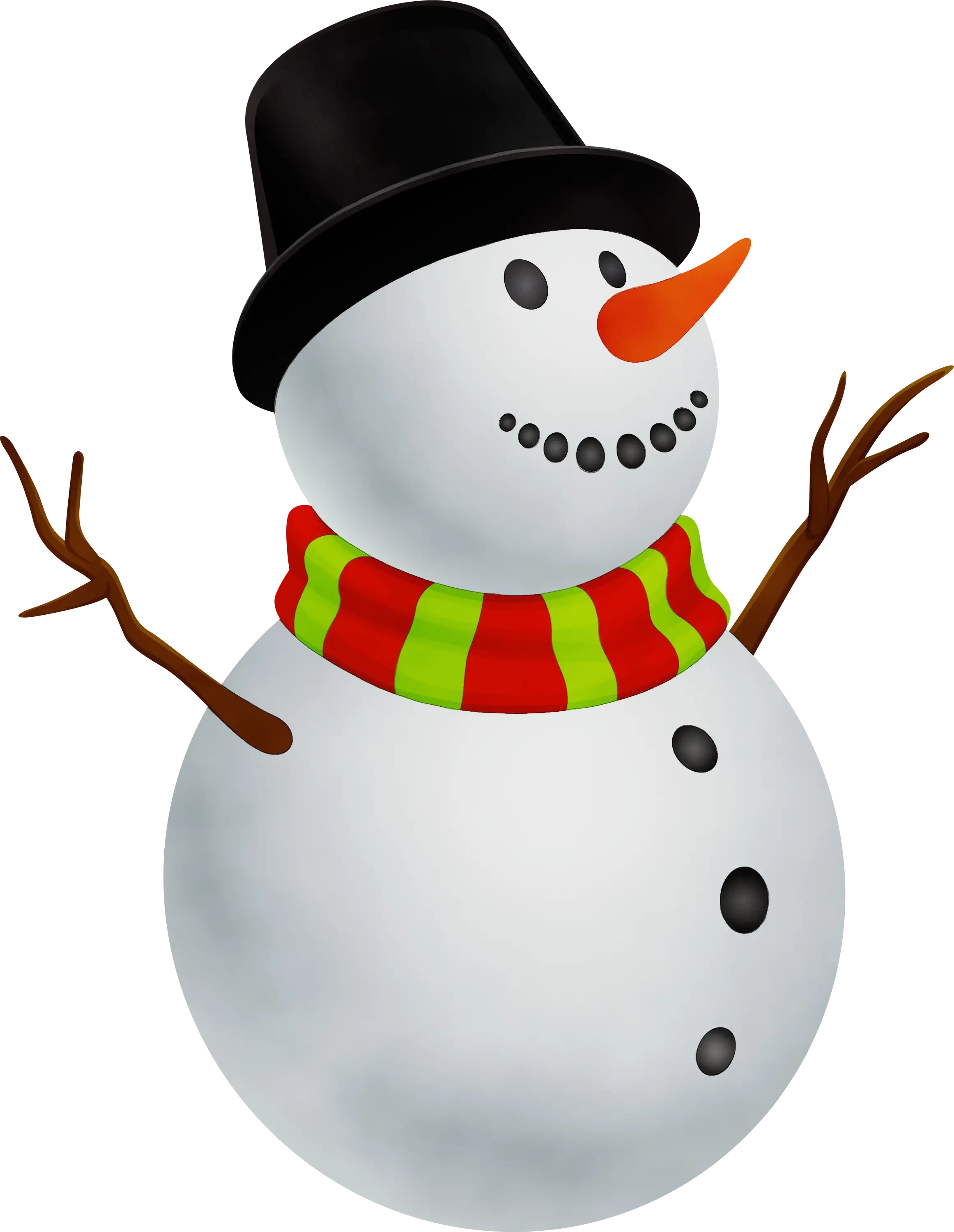 Classic Snowman Figure with Scarf for Winter Fun