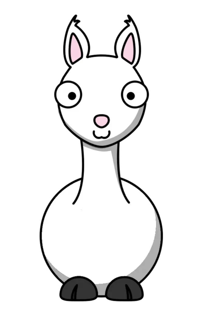 Cute Cartoon Llama Illustration