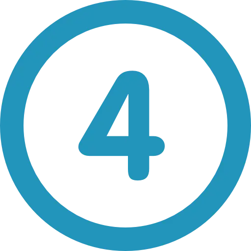 Blue Circular Number 4 Symbol