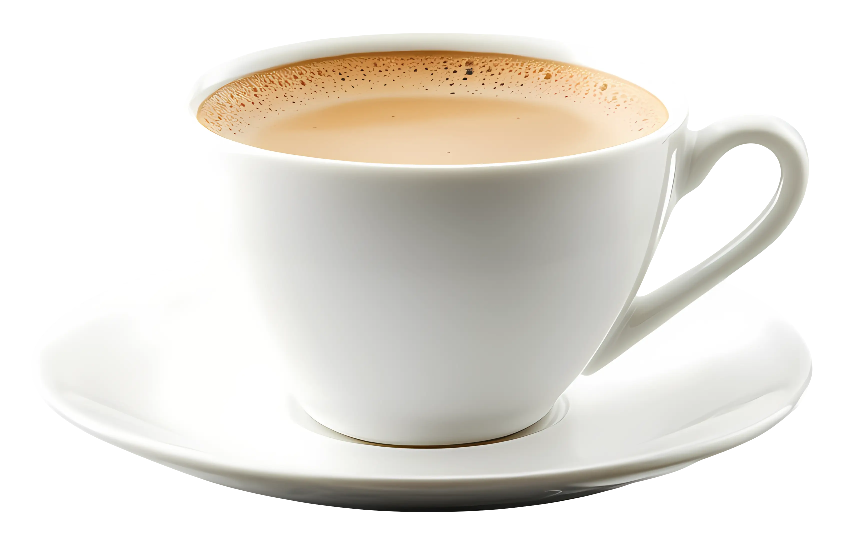 White Coffee Cup with Milk Coffee