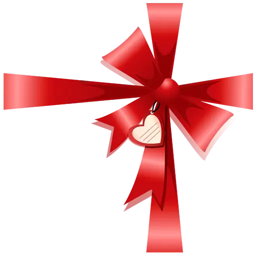 Red Ribbon with Heart Tag