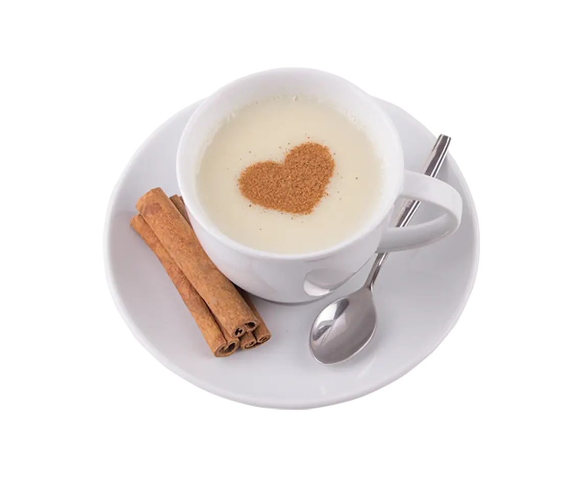 Cup of Milk with Cinnamon Heart
