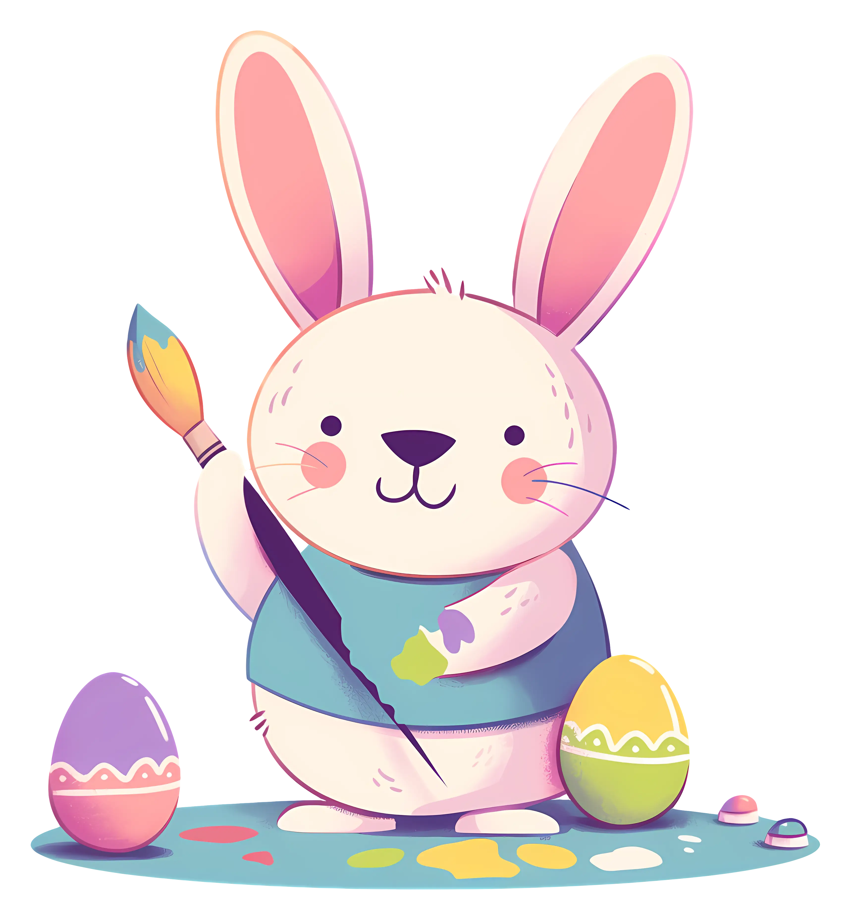 Easter Bunny Painting Eggs