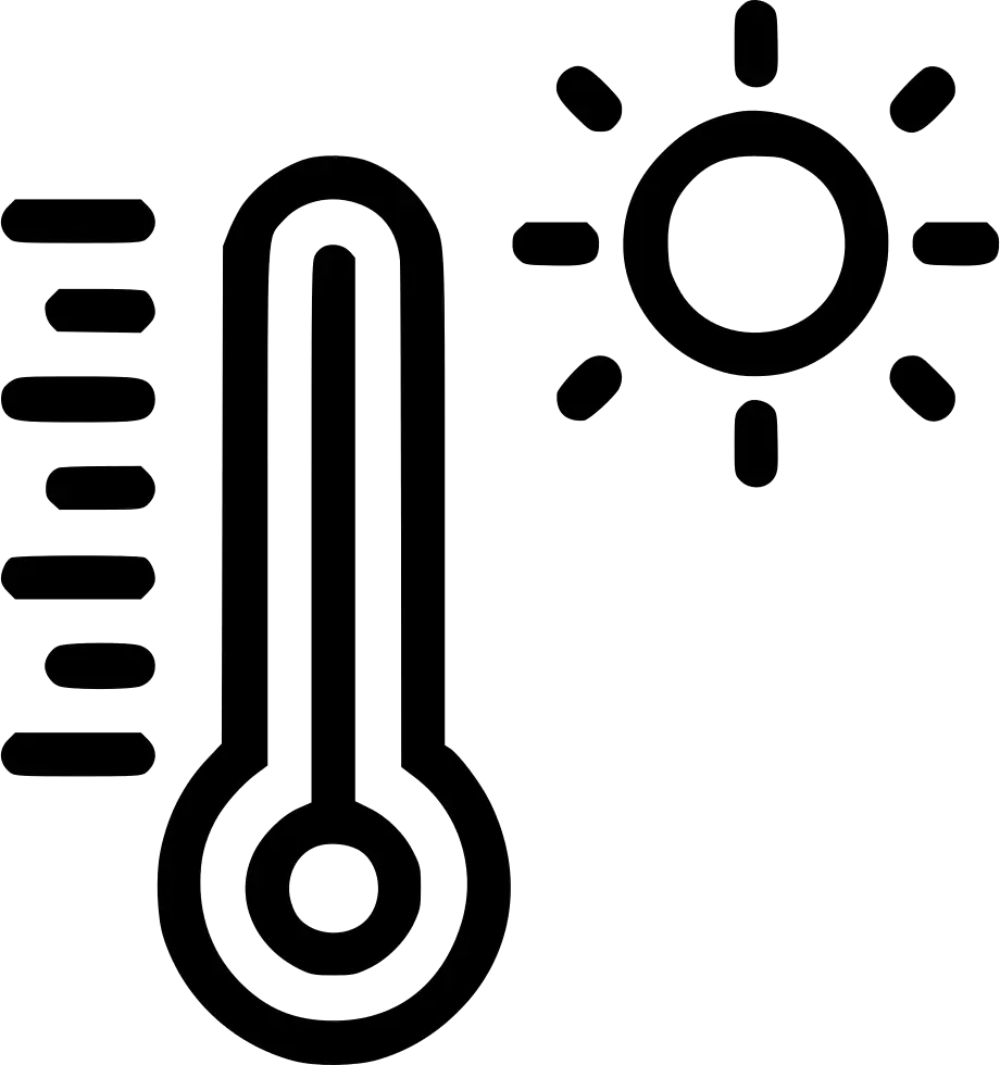 Thermometer and Sun Weather Icon