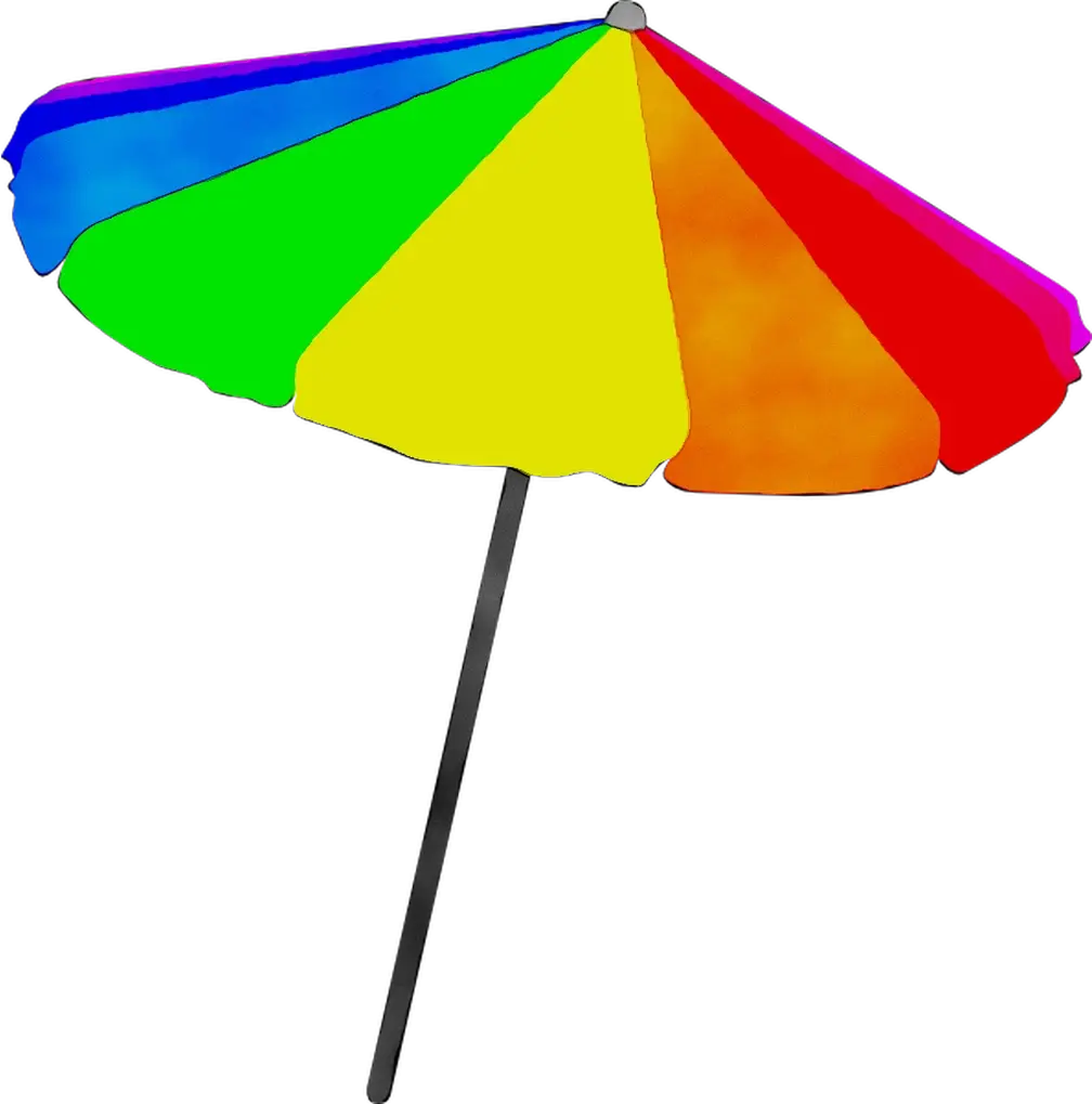 Bright Rainbow Beach Umbrella