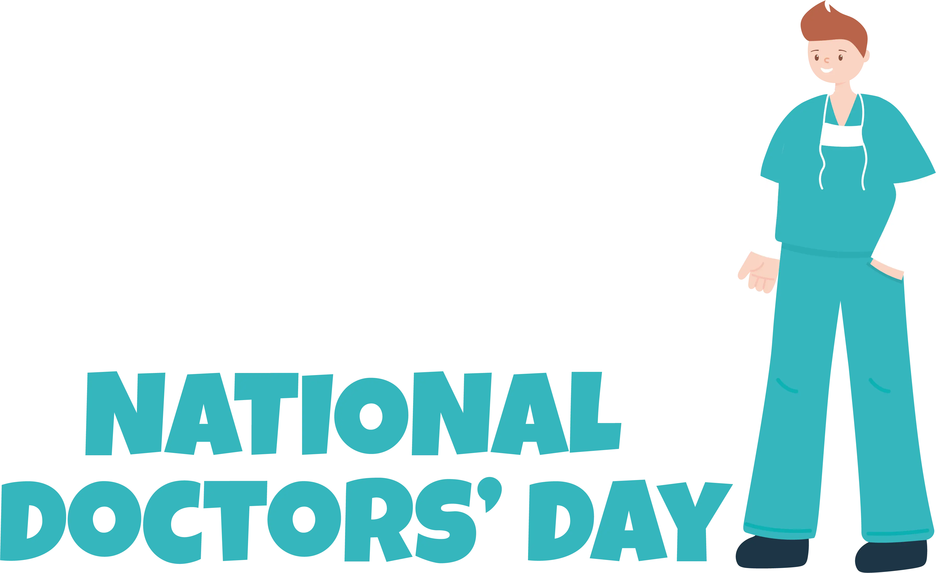National Doctors&#039; Day Cartoon Illustration