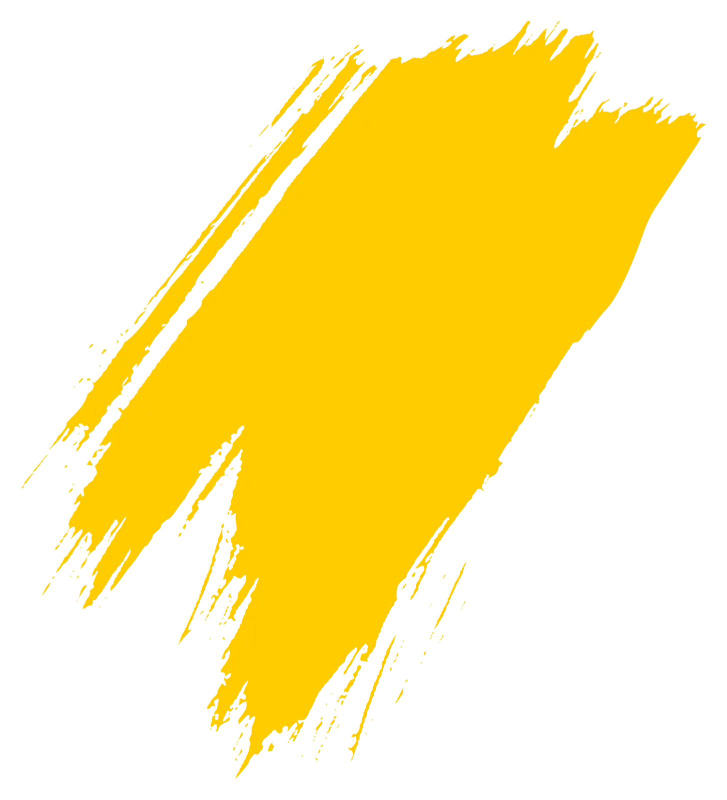 Yellow Brush Stroke on Transparent Background