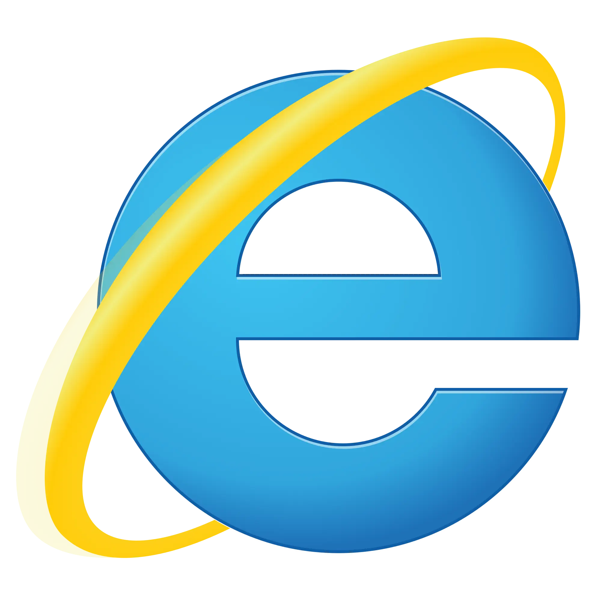 Internet Explorer Traditional Blue and Yellow Logo