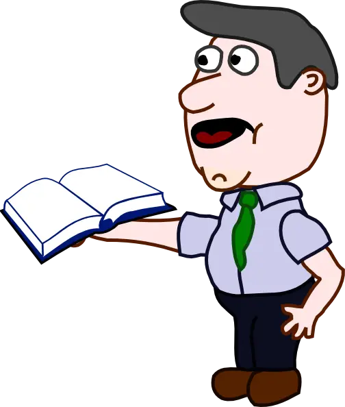 Cartoon Man Holding an Open Book