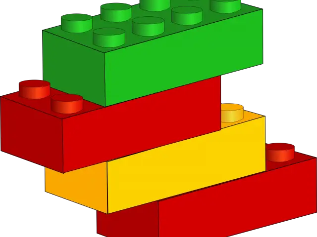 Stacked Colorful Toy Building Blocks