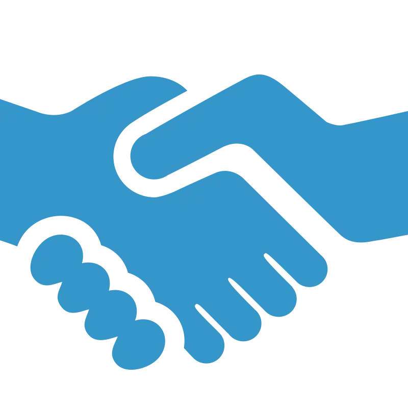 Handshake Icon Representing Partnership in Blue