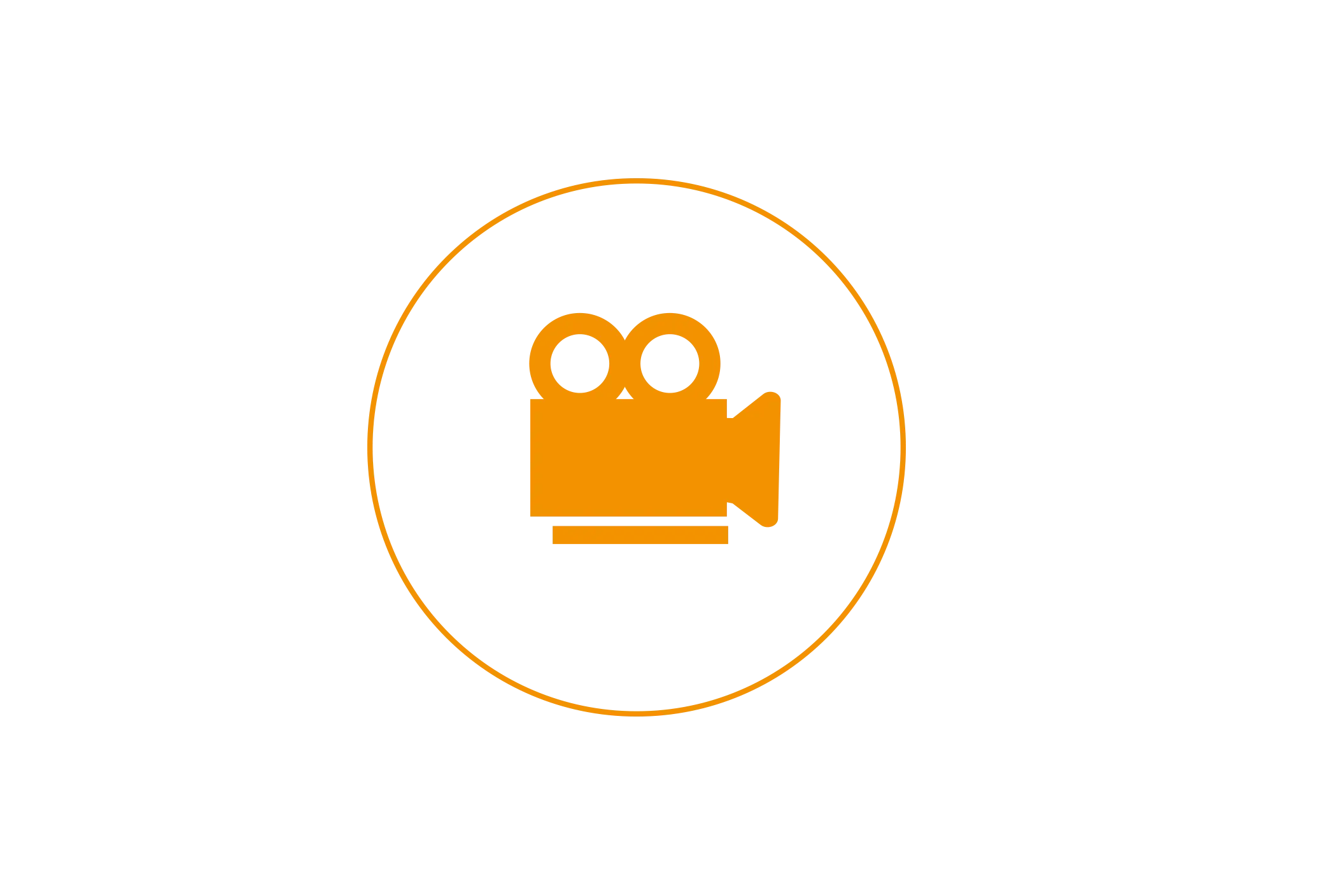 Orange Video Camera Icon in Minimal Style