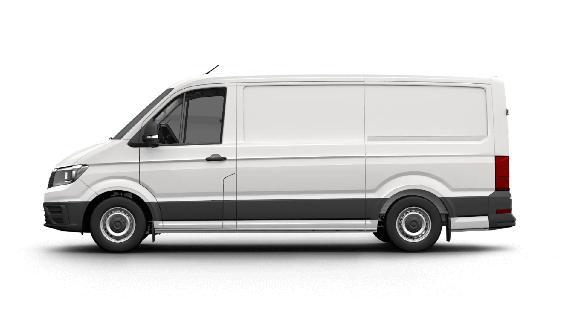 Side View of a White Cargo Van