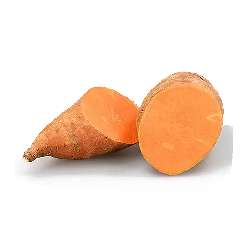 Orange Sweet Potato Cut in Half