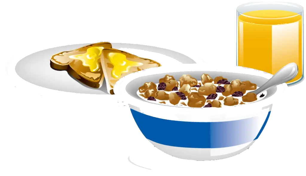Healthy Breakfast with Cereal and Toast