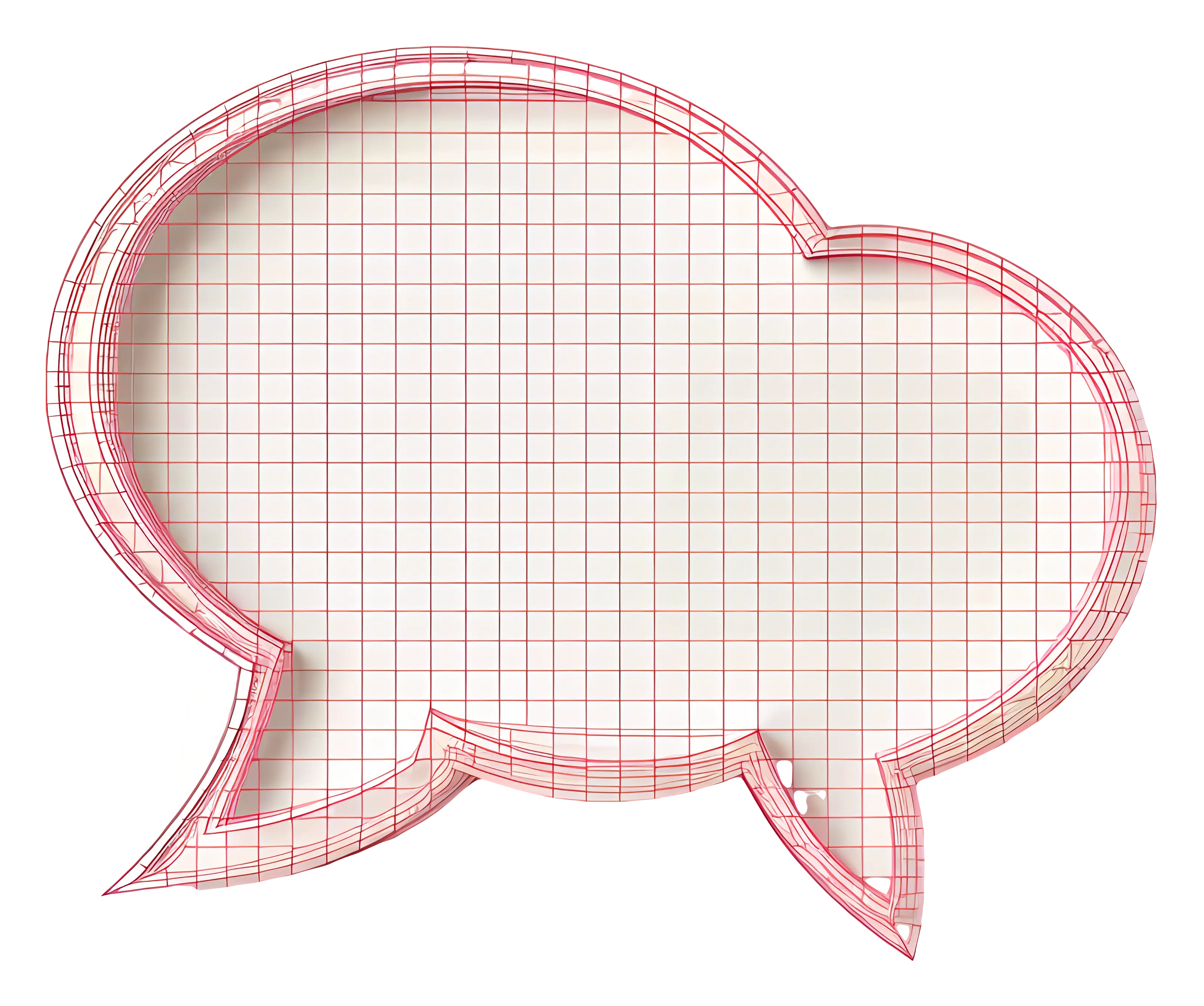 Red Grid Speech Bubble