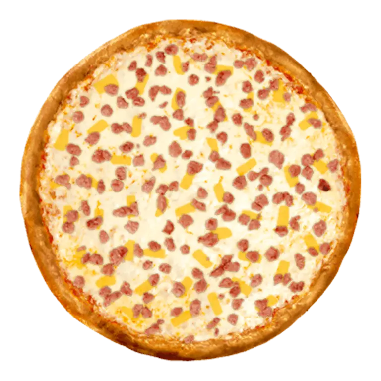 Delicious Pizza with Cheese and Ham Toppings