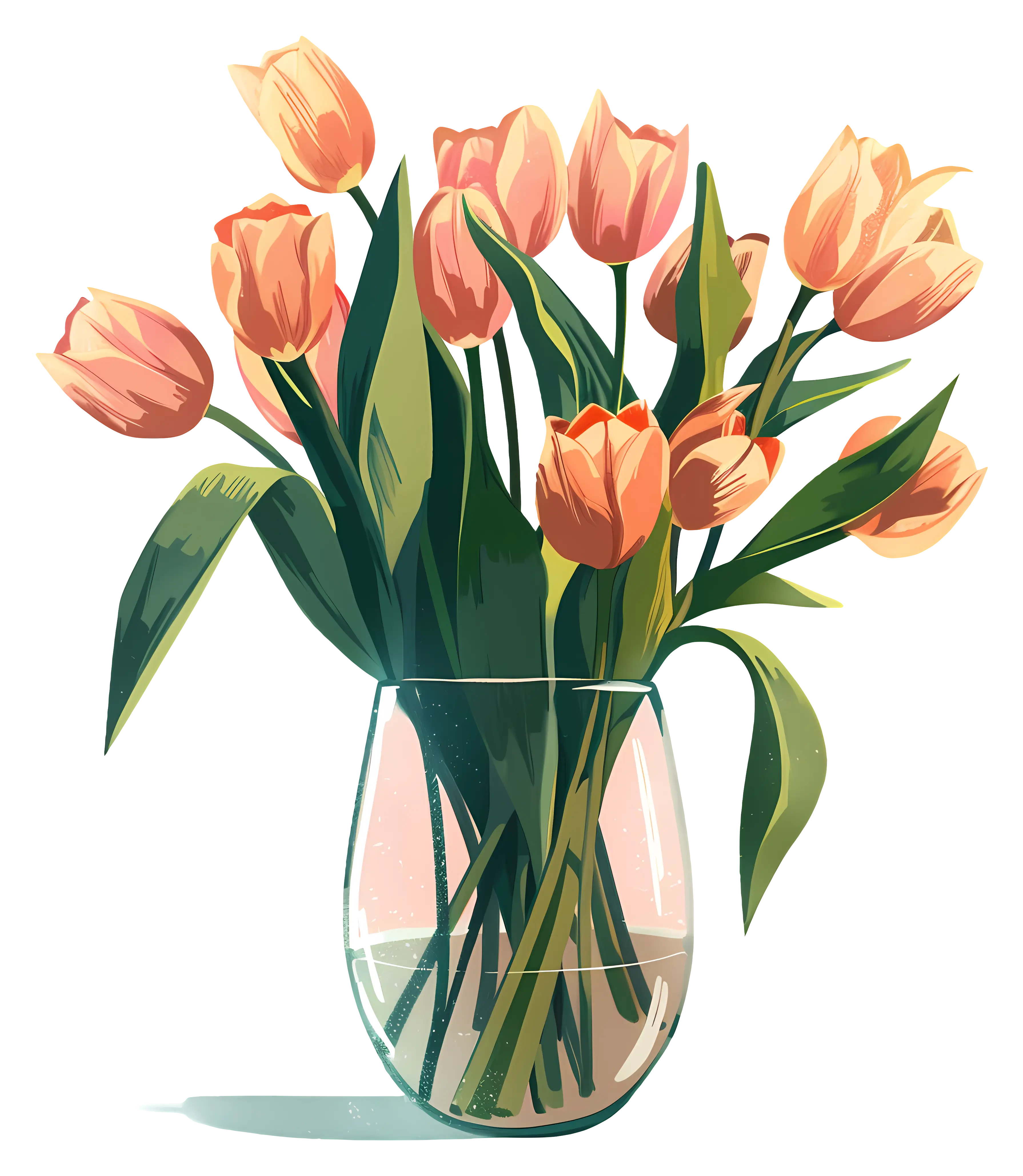 Tulip Bouquet in a Clear Glass Vase