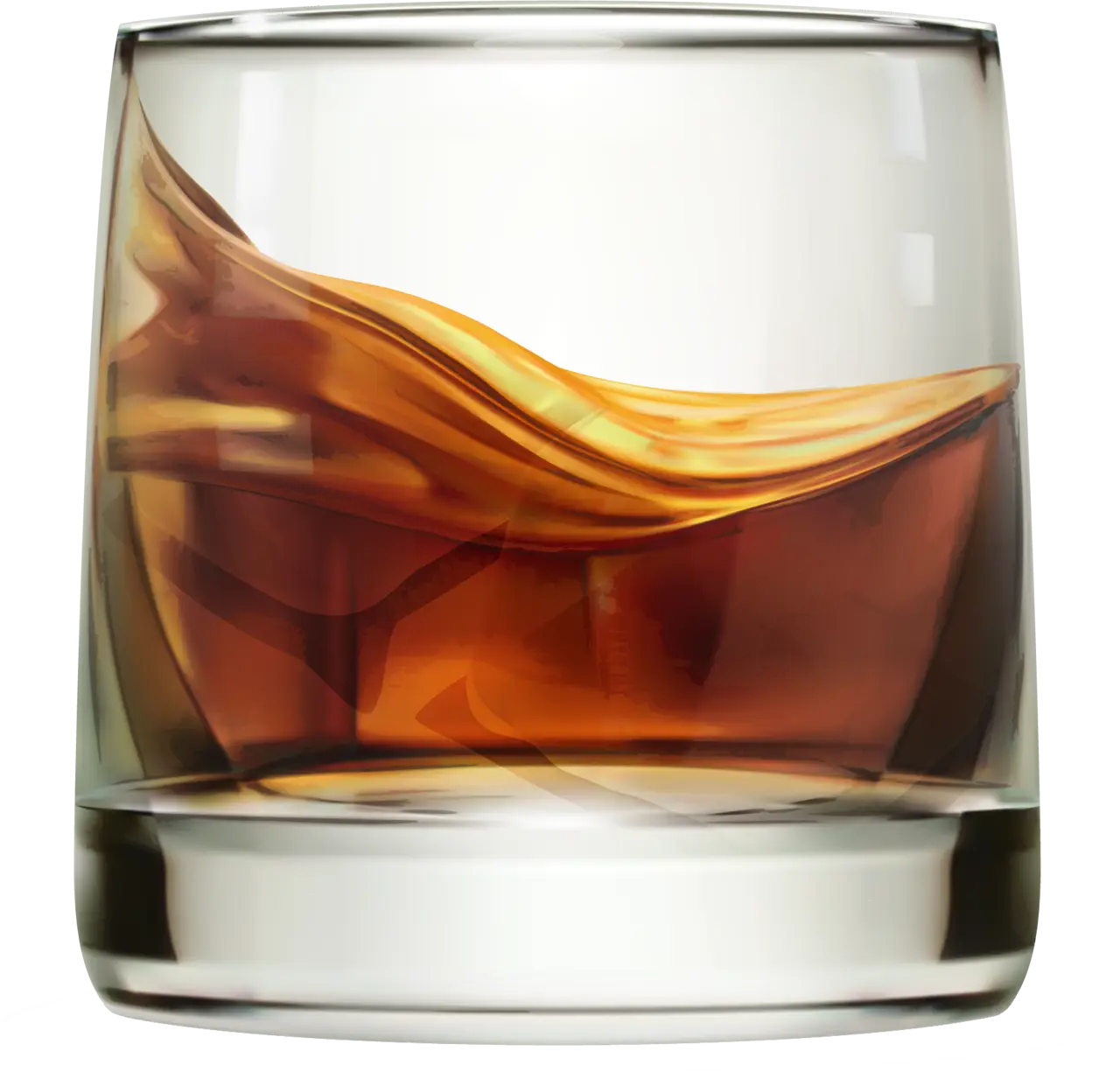 Classic Whiskey Glass with Liquid