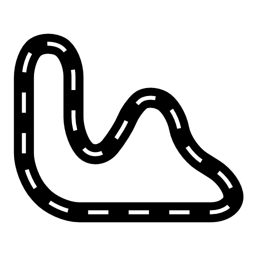 Curved Race Track Icon for Automotive Themes