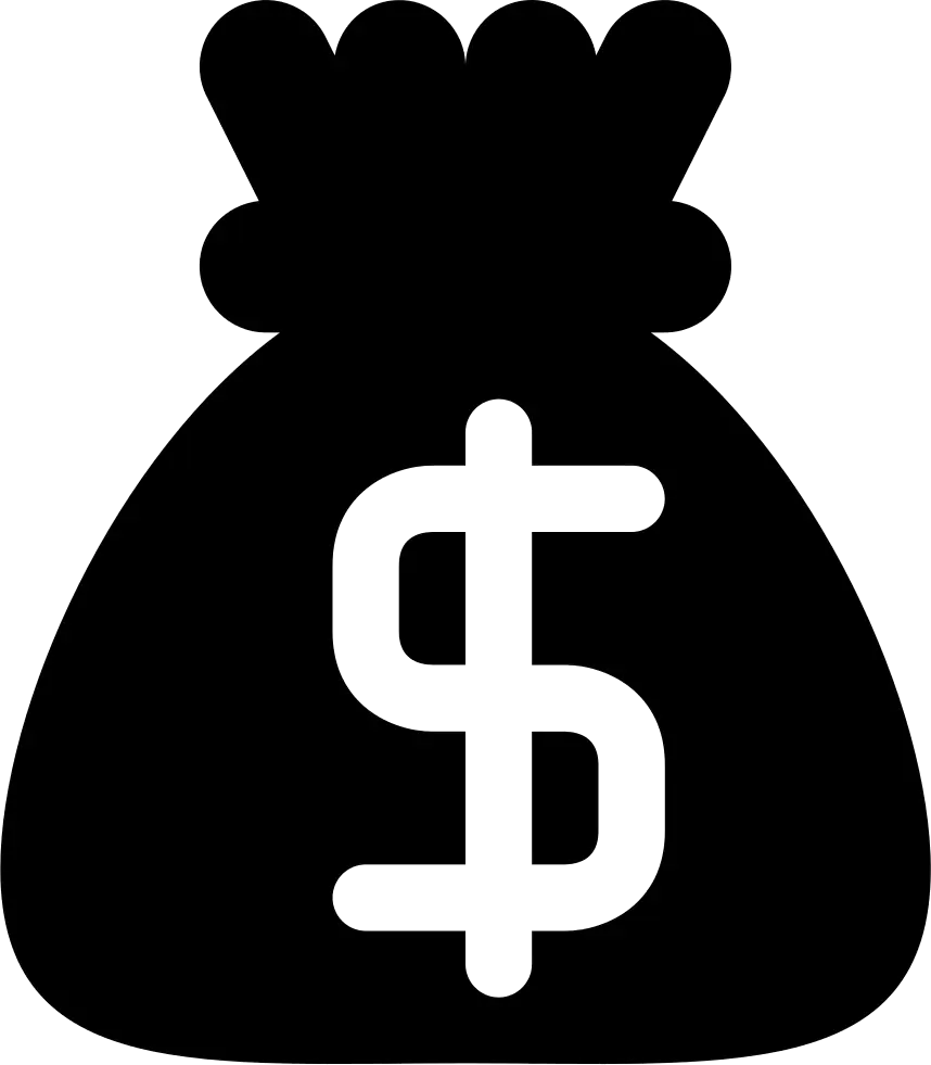 Silhouette Money Bag with Dollar Sign