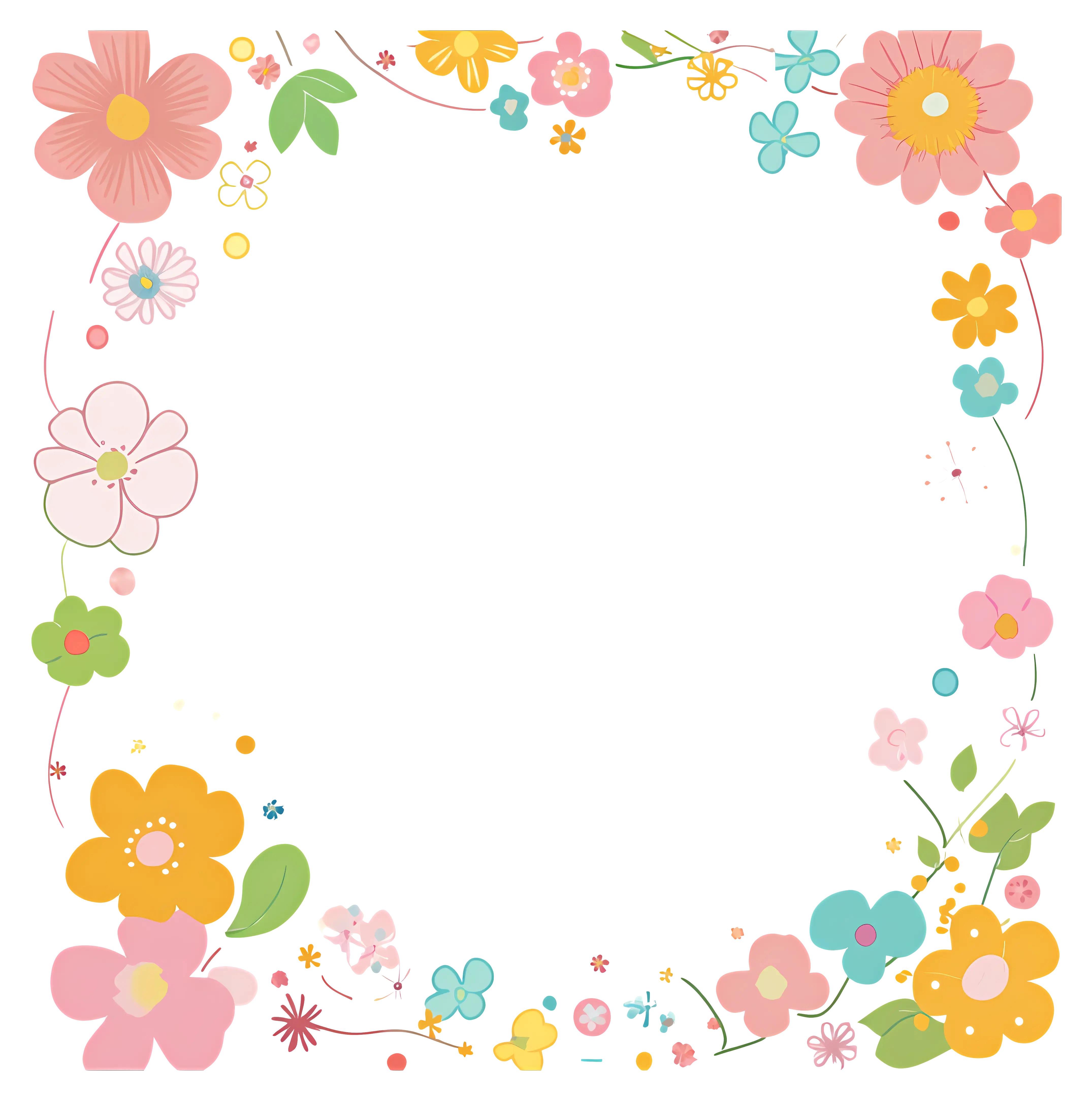 Beautiful Floral Border Frame