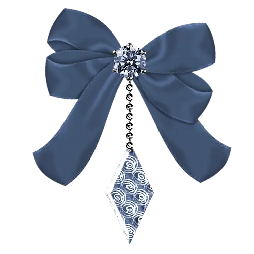 Elegant Blue Ribbon Bow with Ornamental Design
